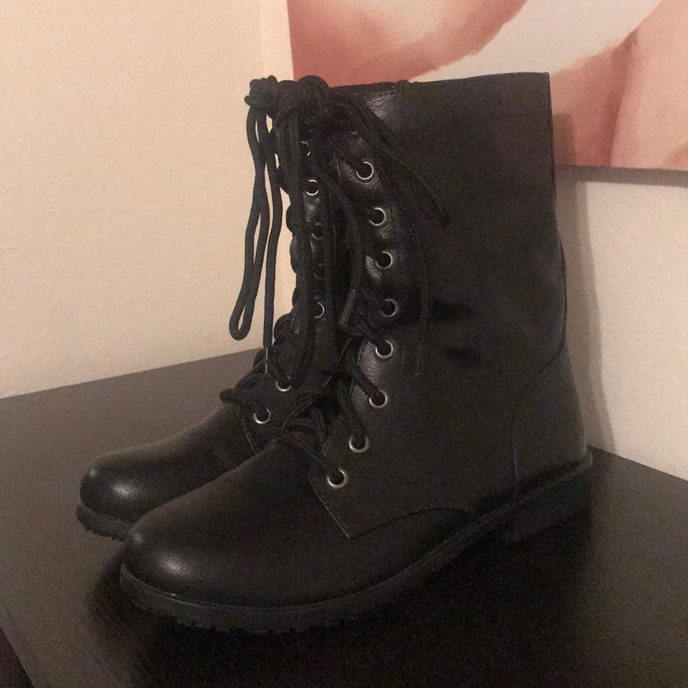 Black Combat Boots NWOT